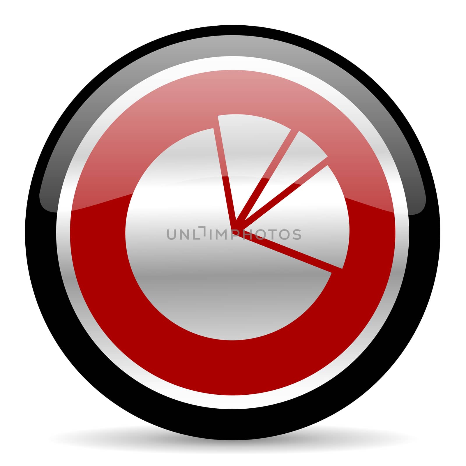 red glossy web button on white background