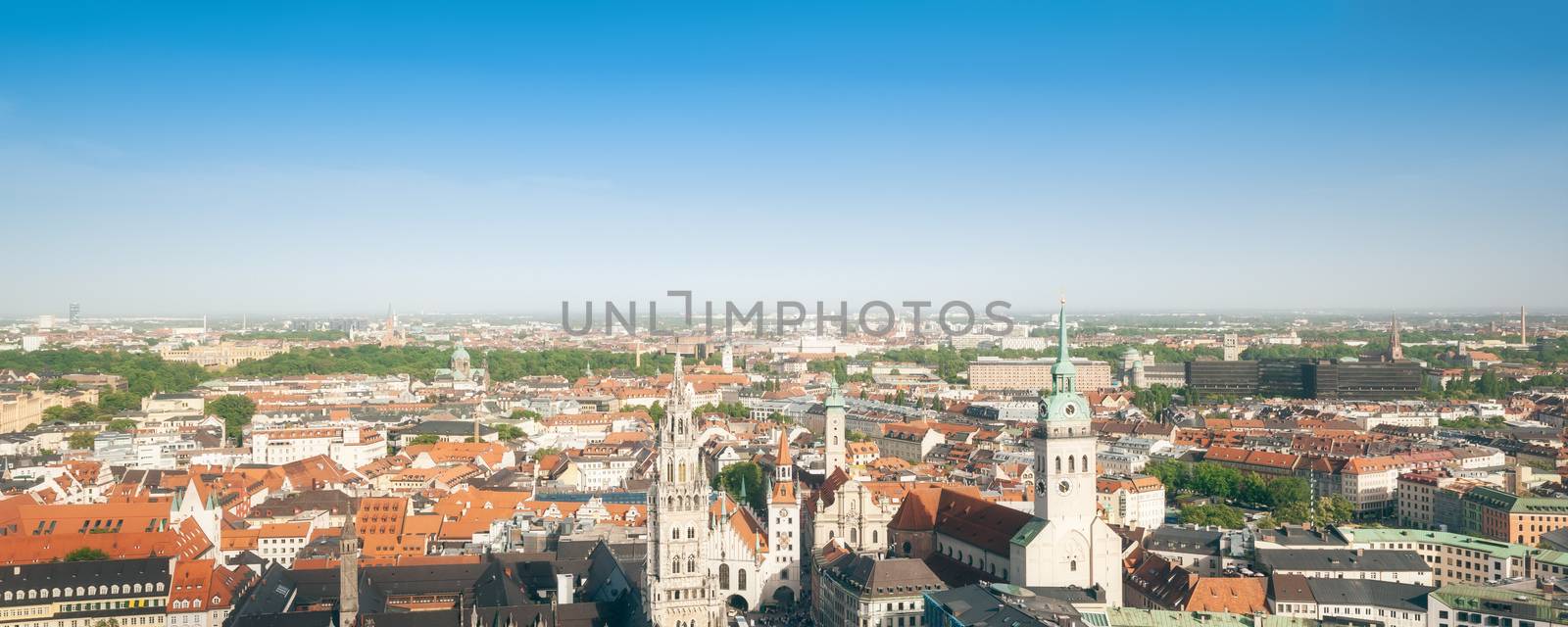 A panoramic image of Munich in Bavaria Germany