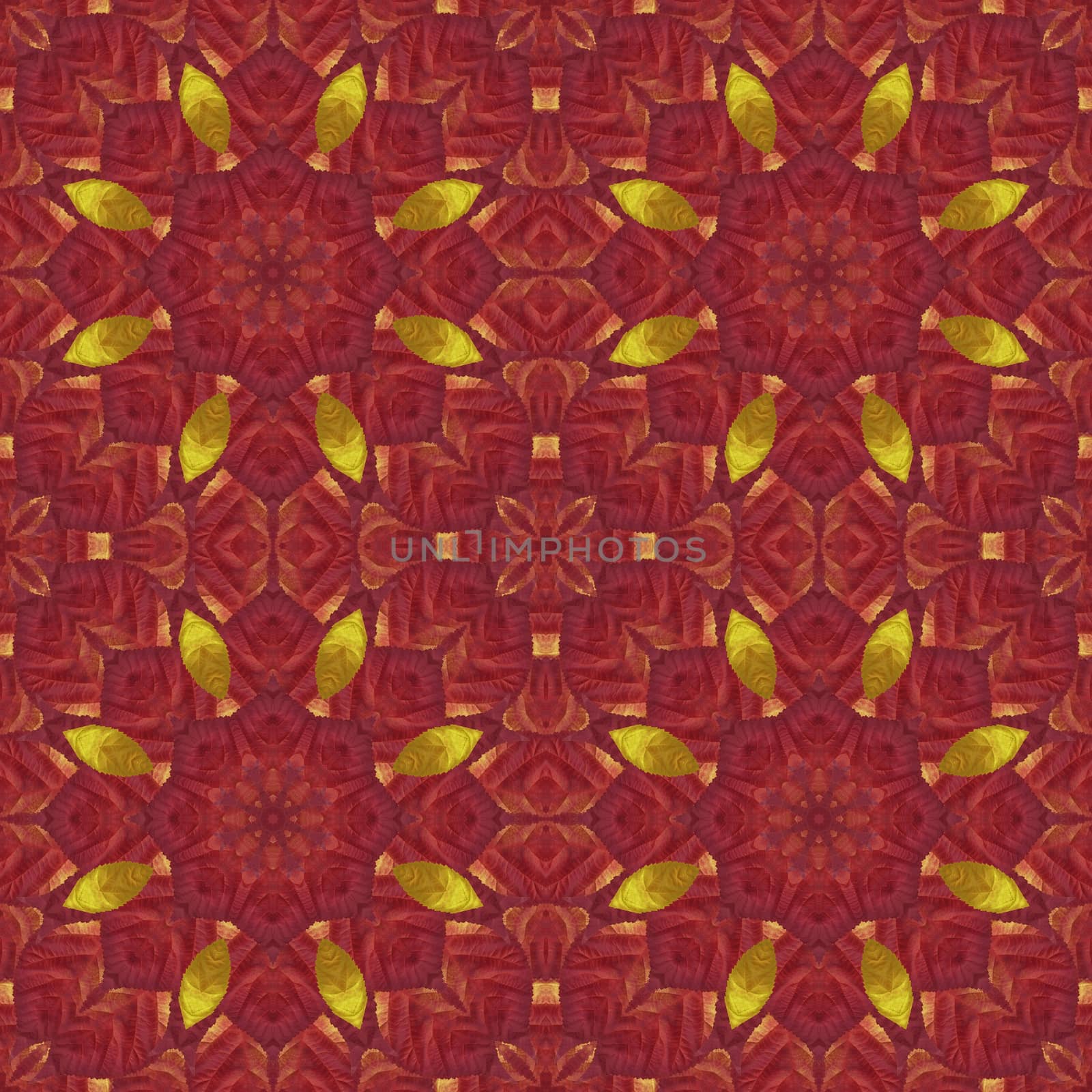 Artistic background, abstract seamless floral pattern with colorful leaves of plants