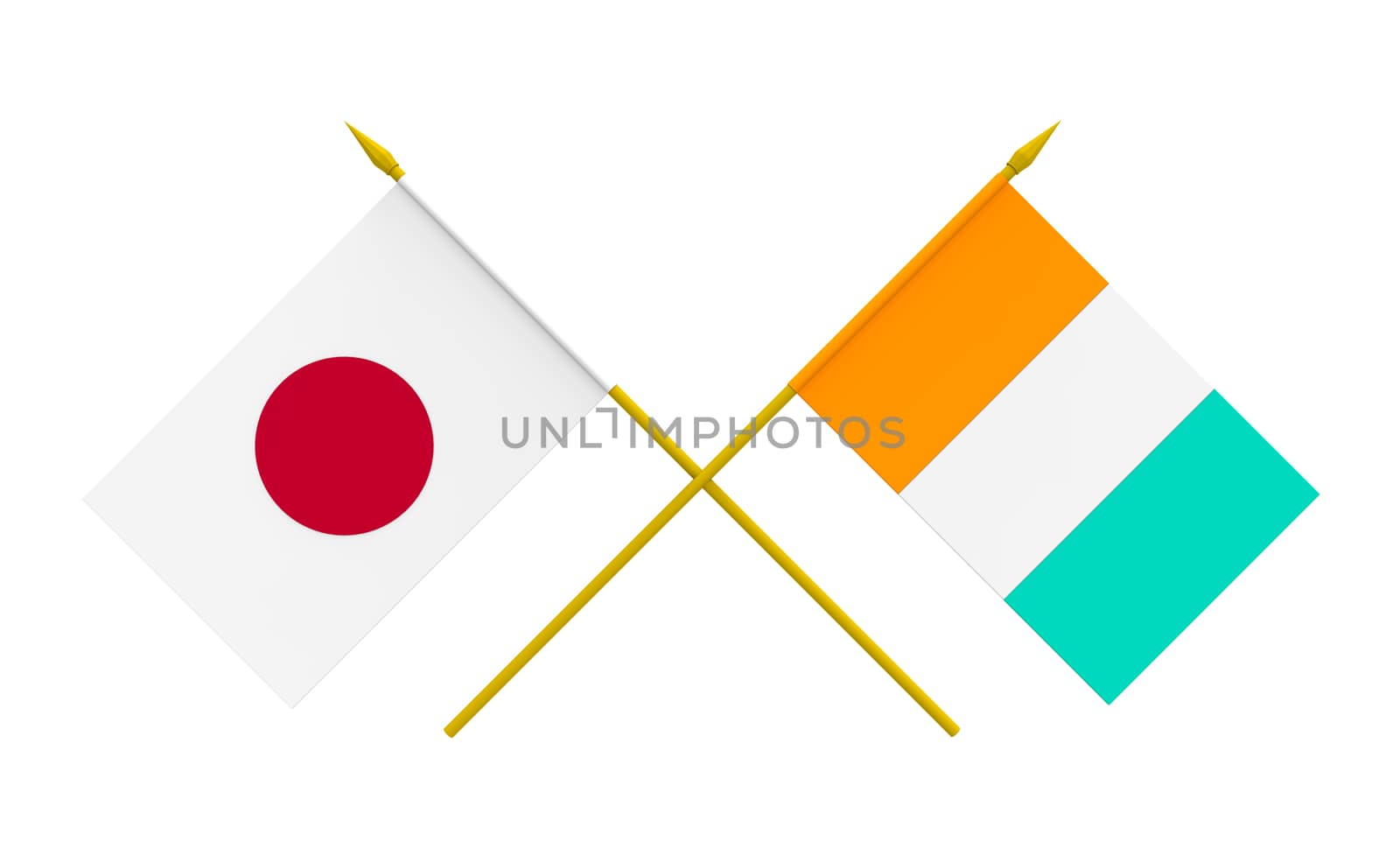 Flags, Japan and Ivory Coast