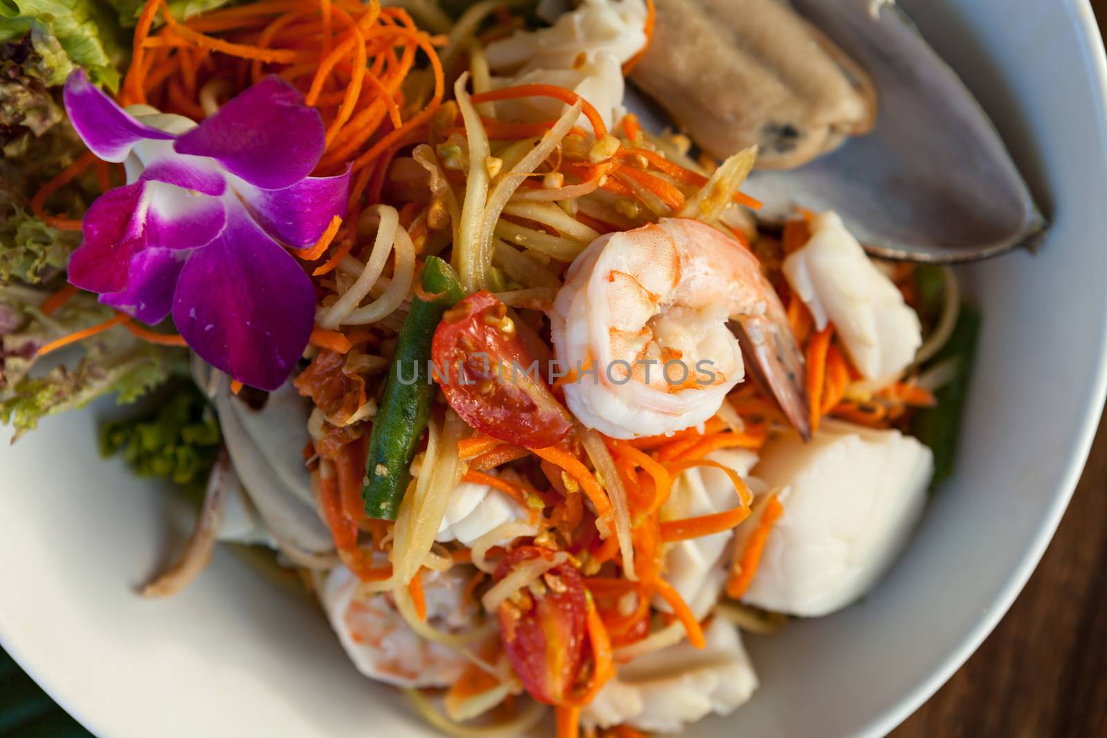 Thai Seafood Som Tum Salad by graficallyminded