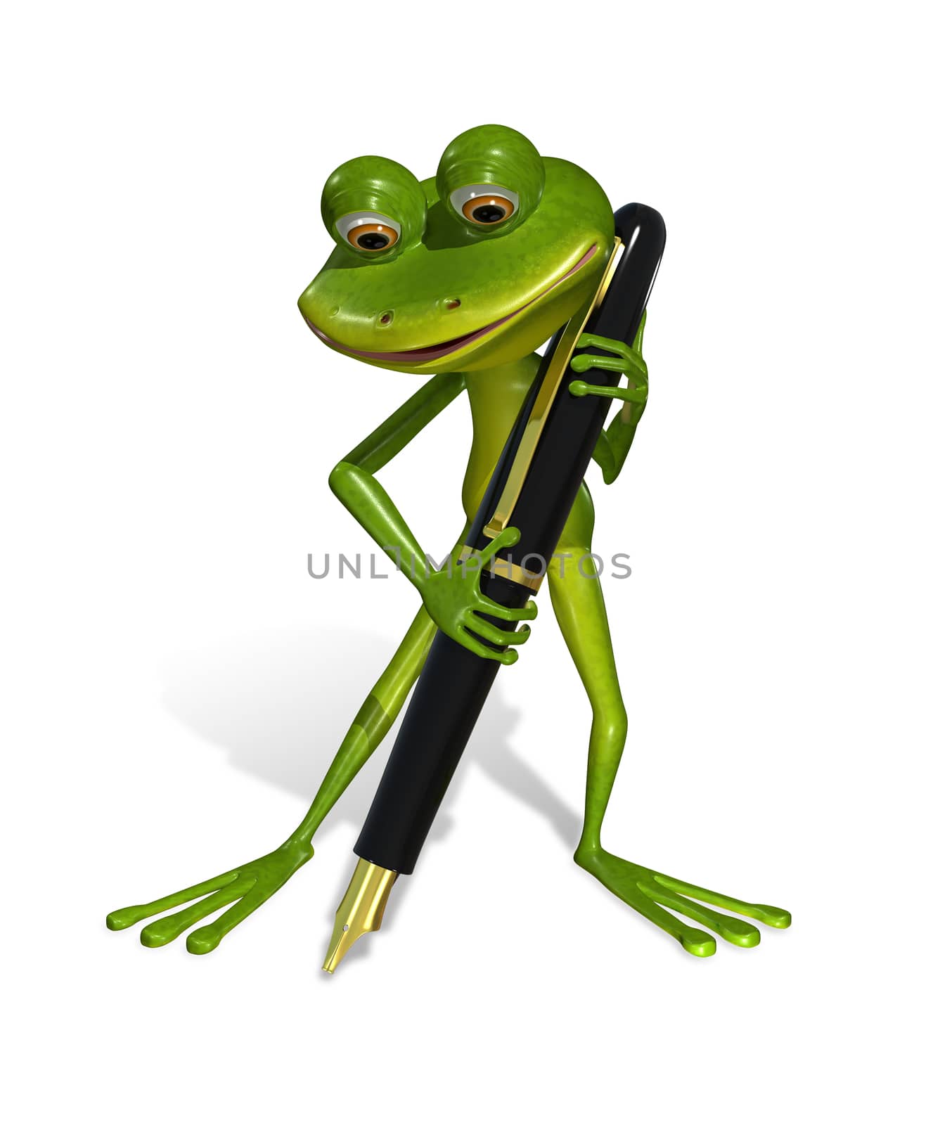 frog with a pen by brux