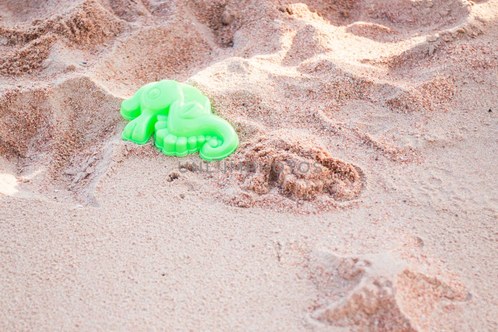 Sea ​​horse shape of sand toy, stock photo