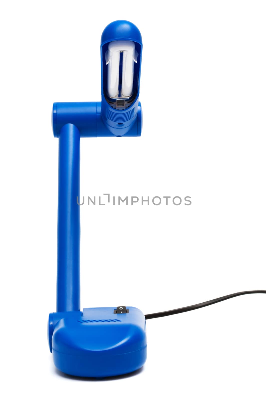 blue modern lamp on a white background