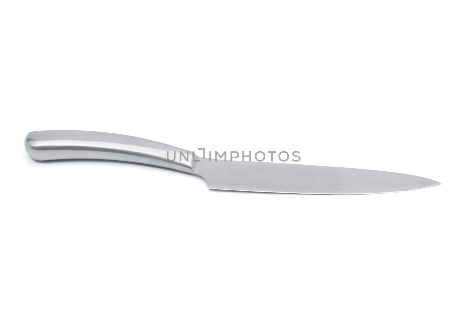 New kitchen knife on a white background