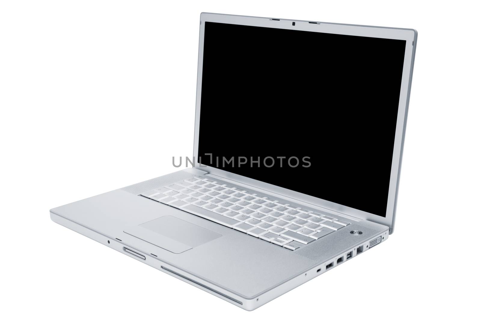 Modern and stylish laptop on a white background