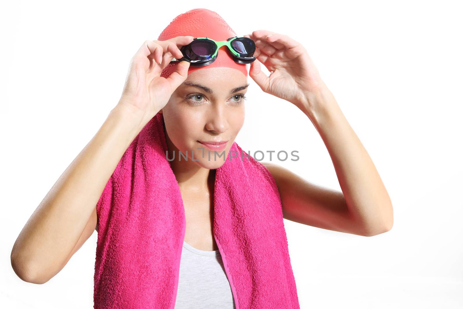 swimmer's body wipe pink towel