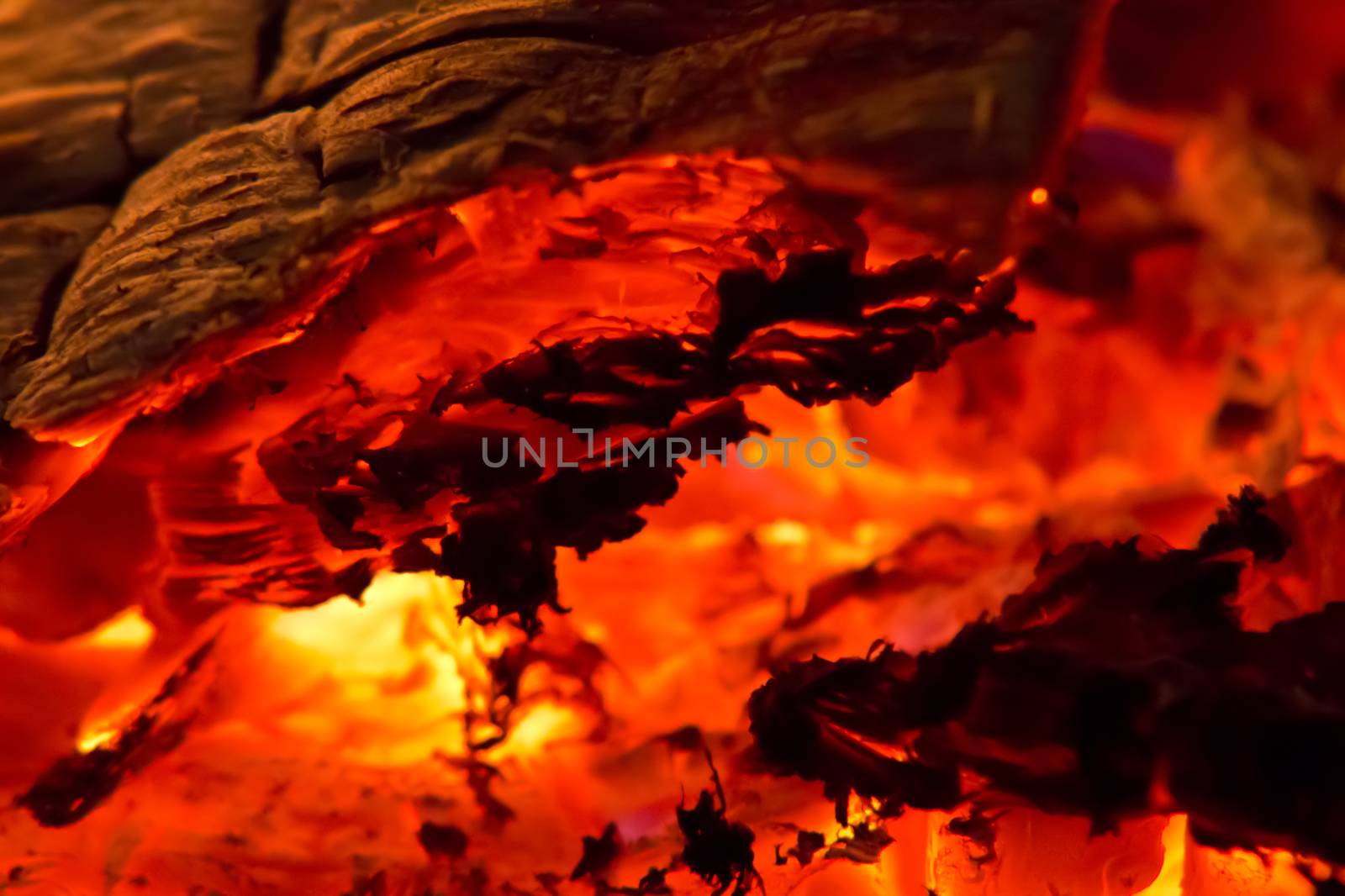 Abstract detail of the glowing ash - embers