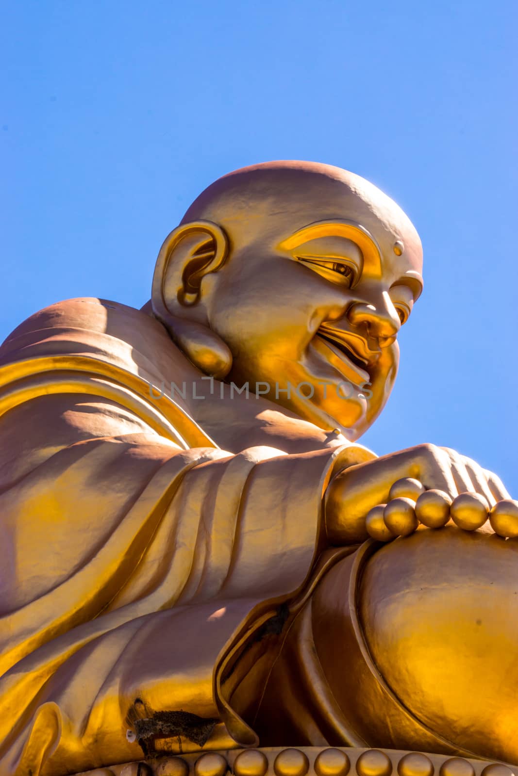 big Kasennen sculpture at the top of building,chinese temple,Chiangrai,Thailand