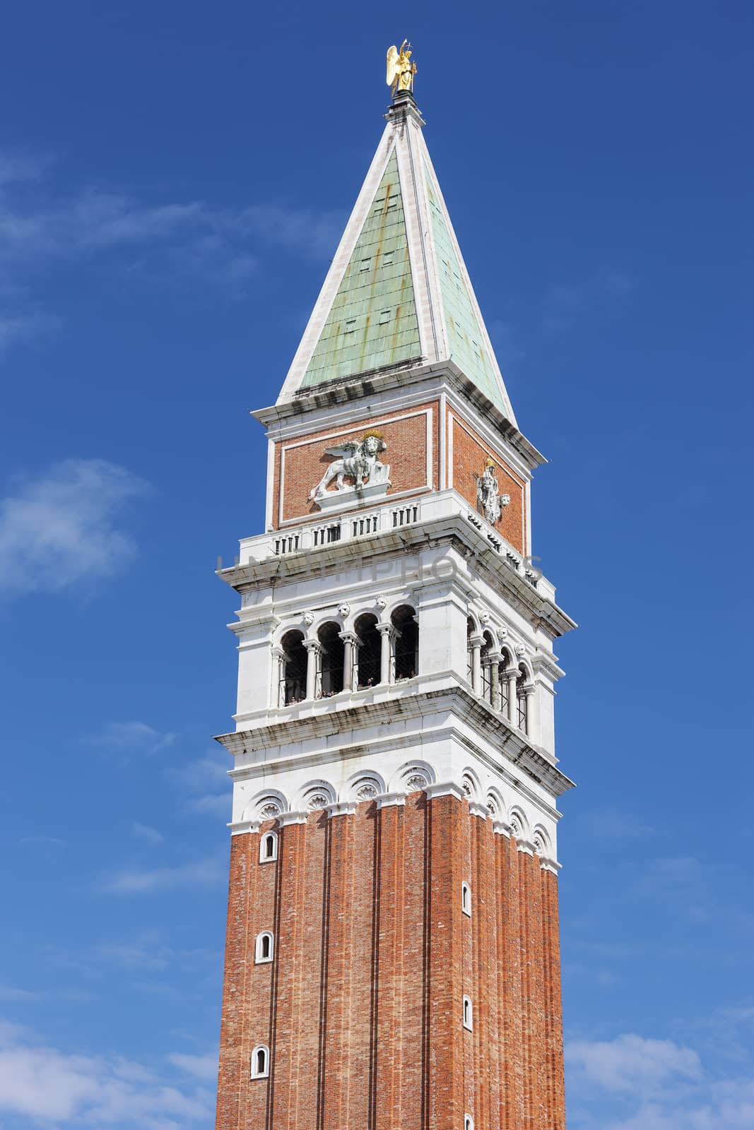 San Marco campanile on Saint Mark square in Venice in the morning 