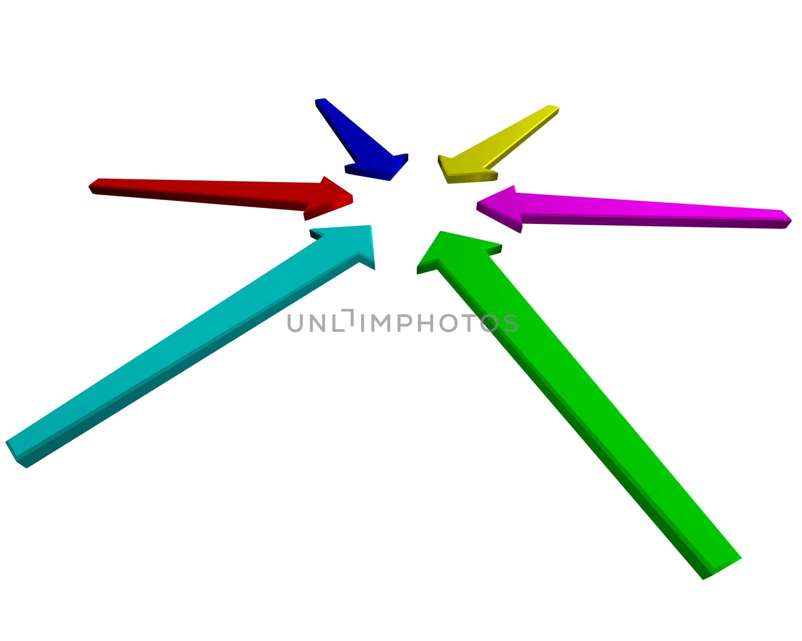 colorful arrows isolated on the white background