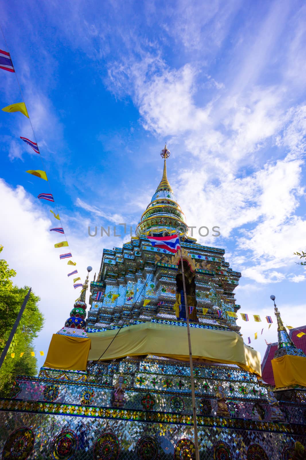 pagoda and blue sky by nattapatt