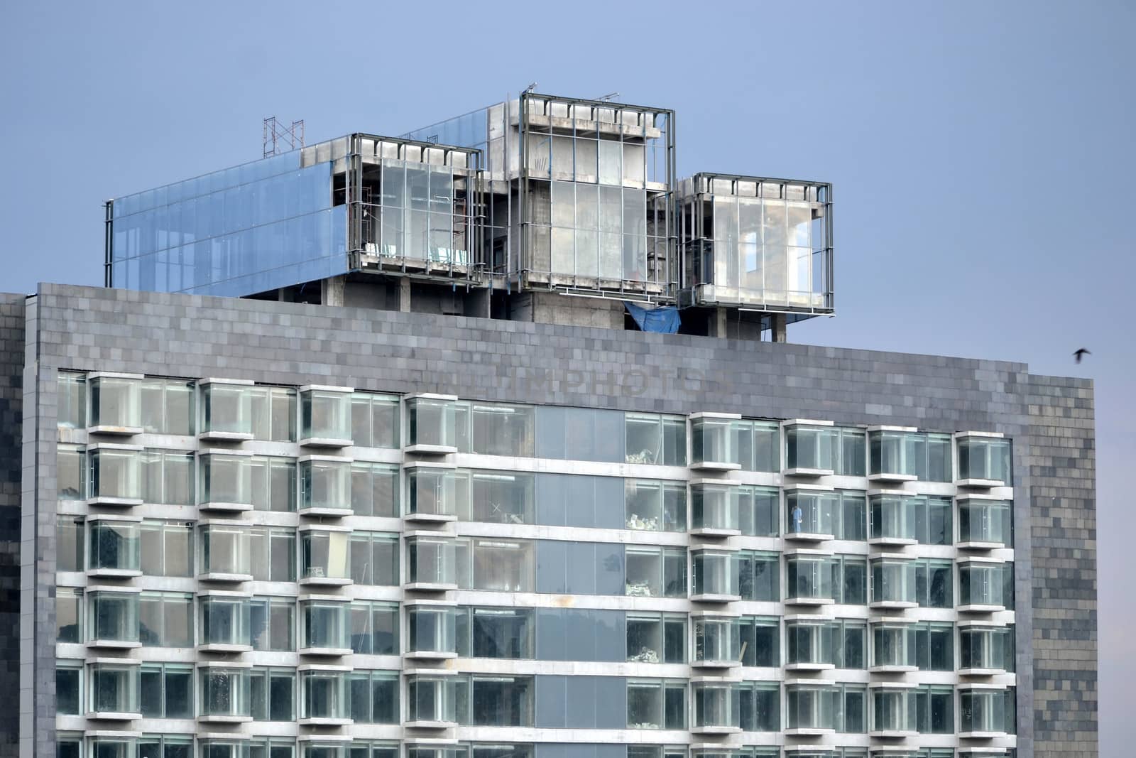 bandung, indonesia-june 9, 2014-unfinished luxury hotel that located in dago area, bandung-west java