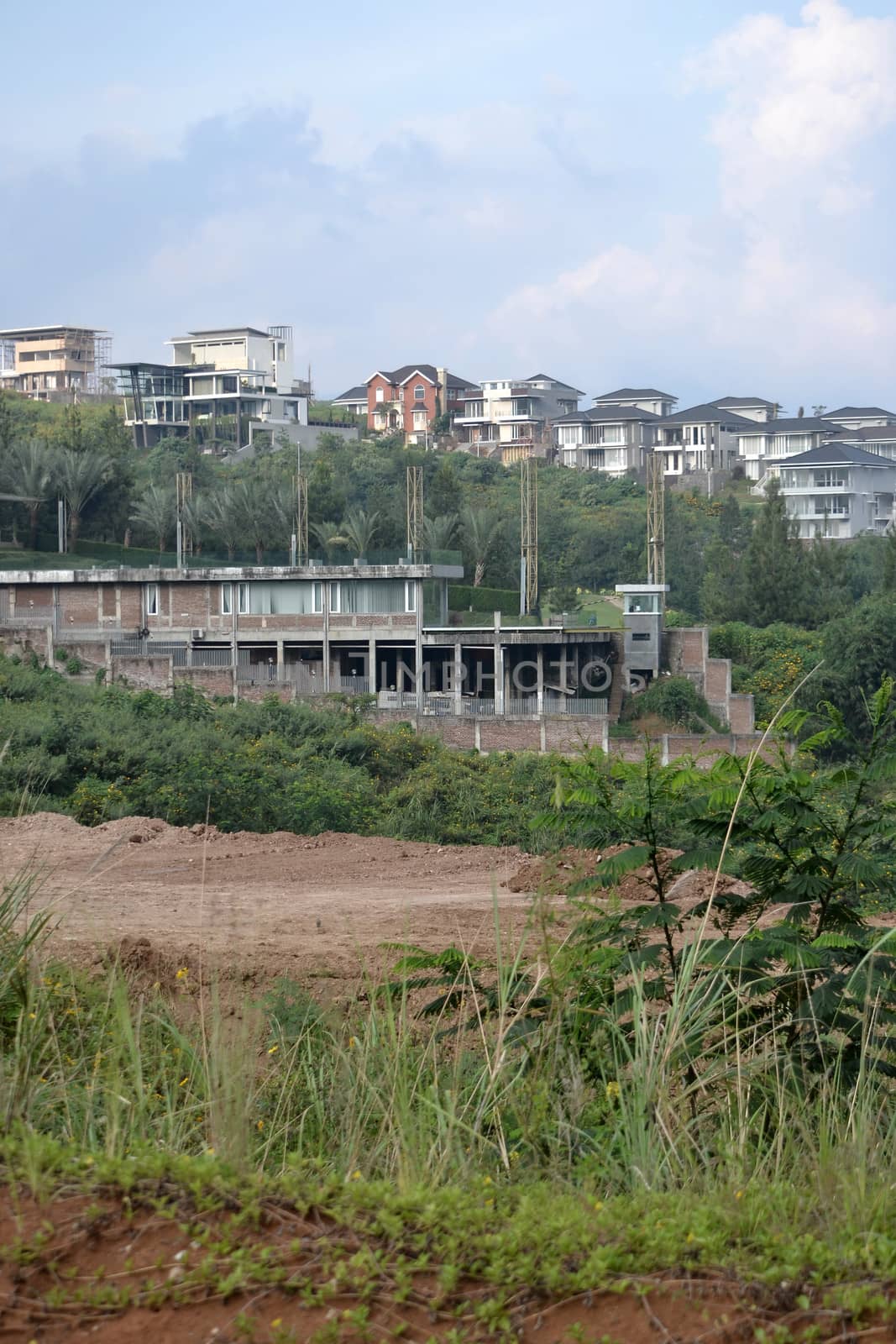 bandung, indonesia-june 9, 2014-luxury houses that located in dago area, bandung-west java