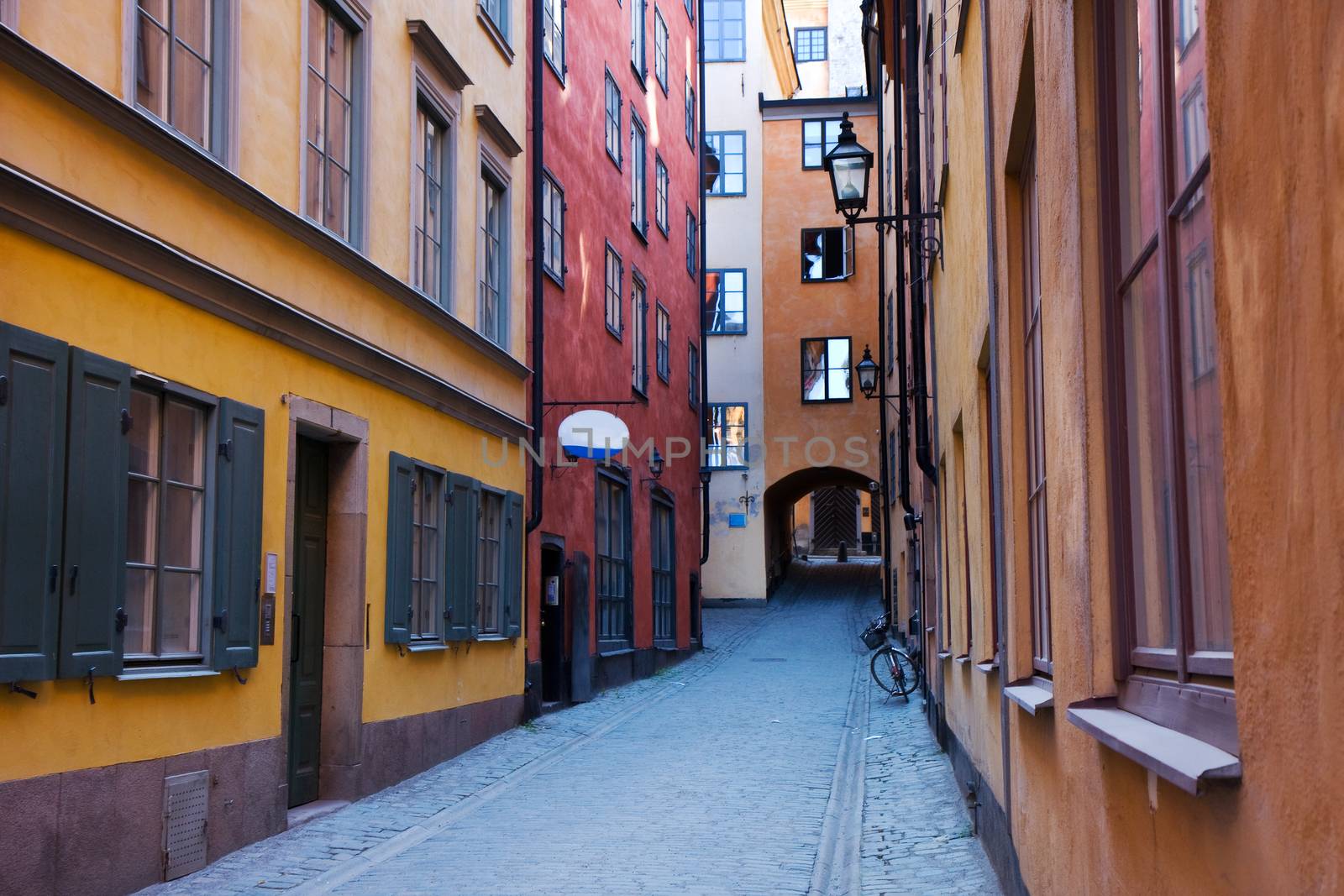 Narrow street in Gamla Stan, Stockholm by aniad