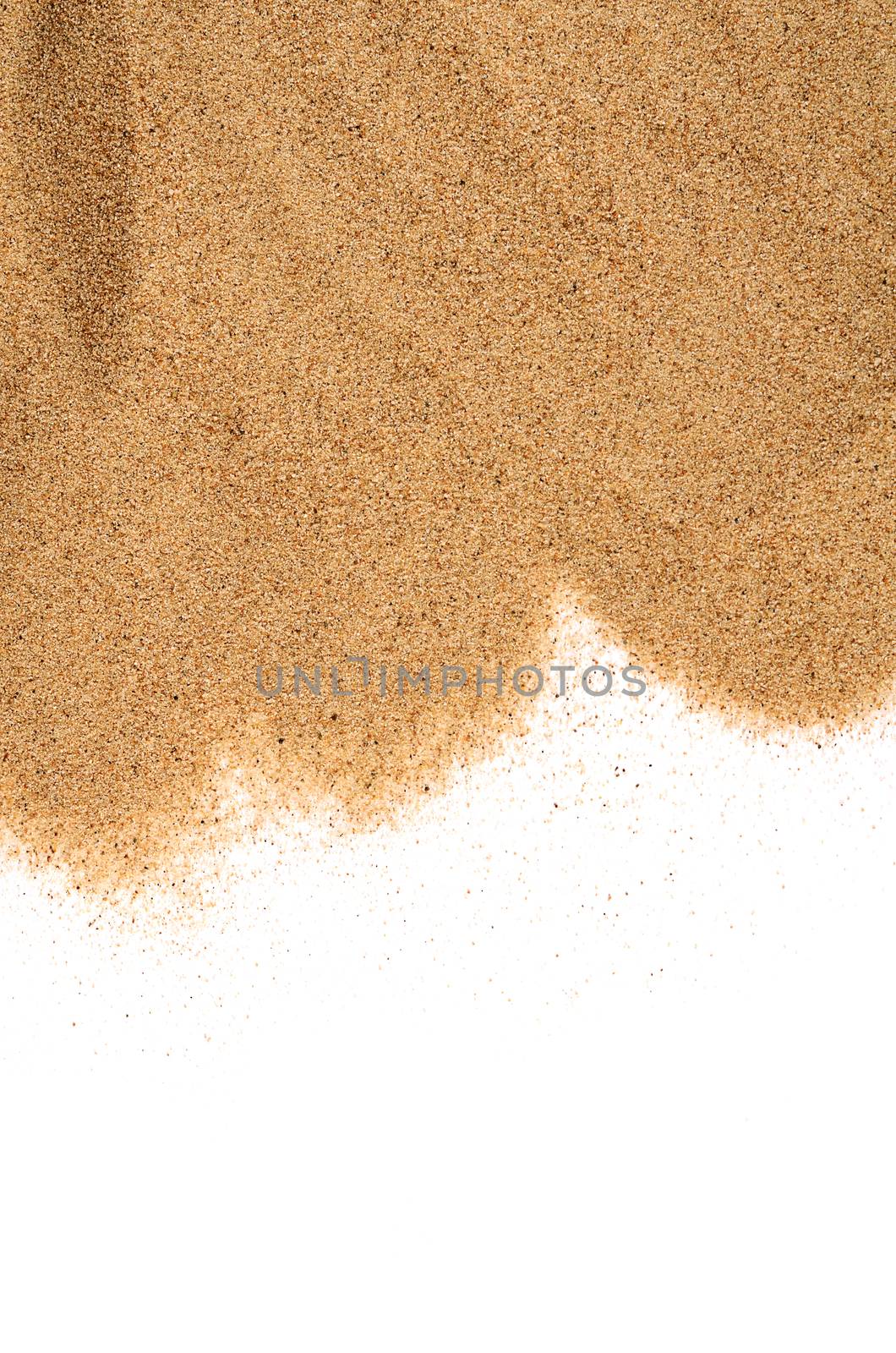 The sand isolated on white background close-up