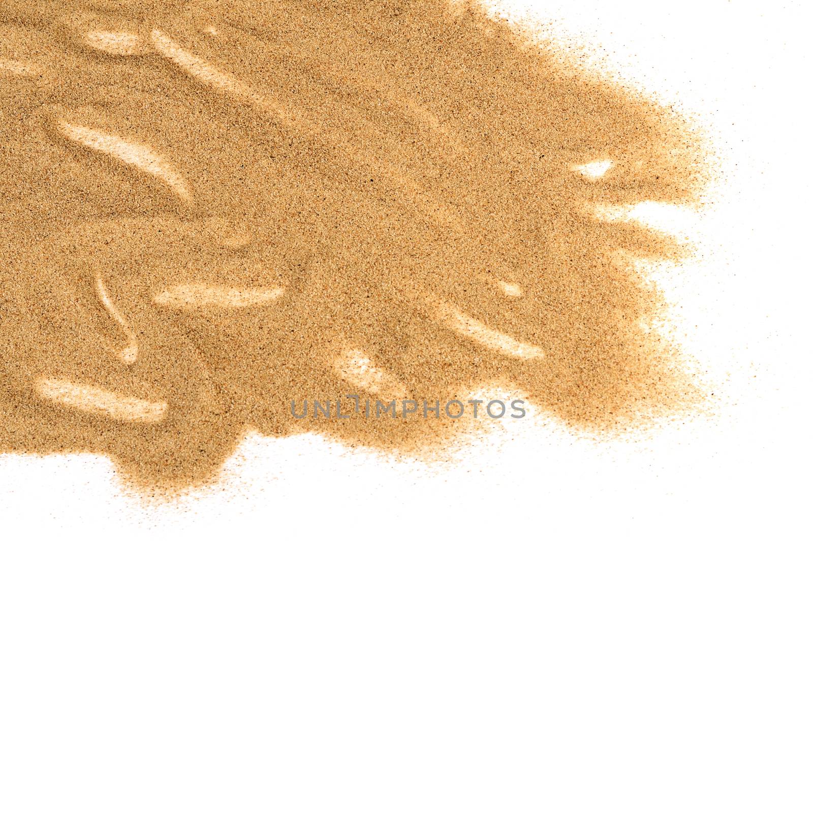 The sand isolated on white background close-up