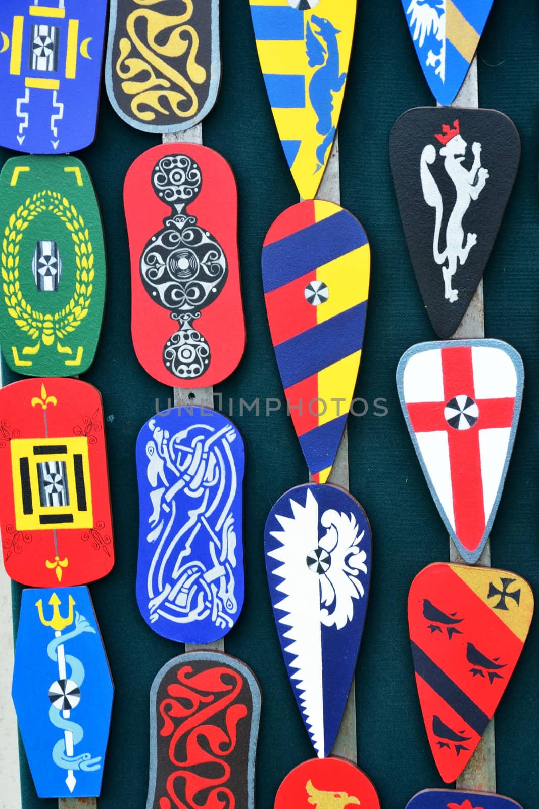 Group of heraldic shield badges