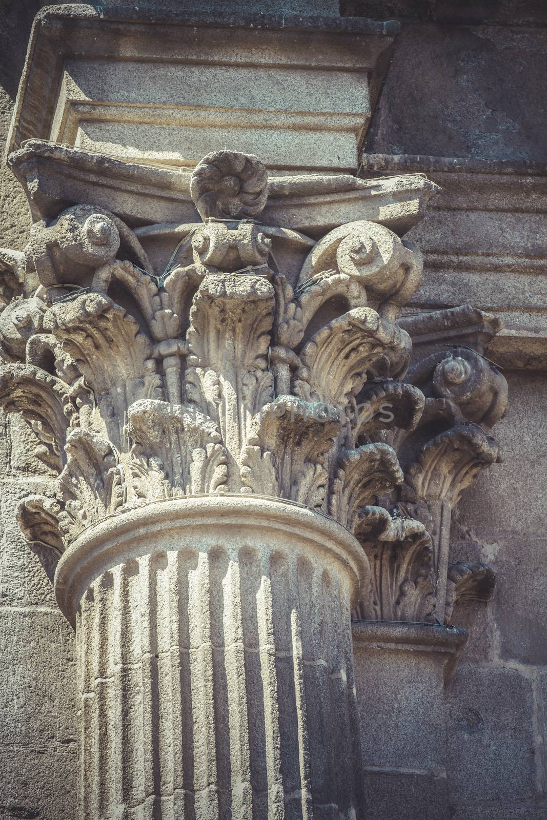 Empire, Corinthian capitals, stone columns in old building in Sp by FernandoCortes