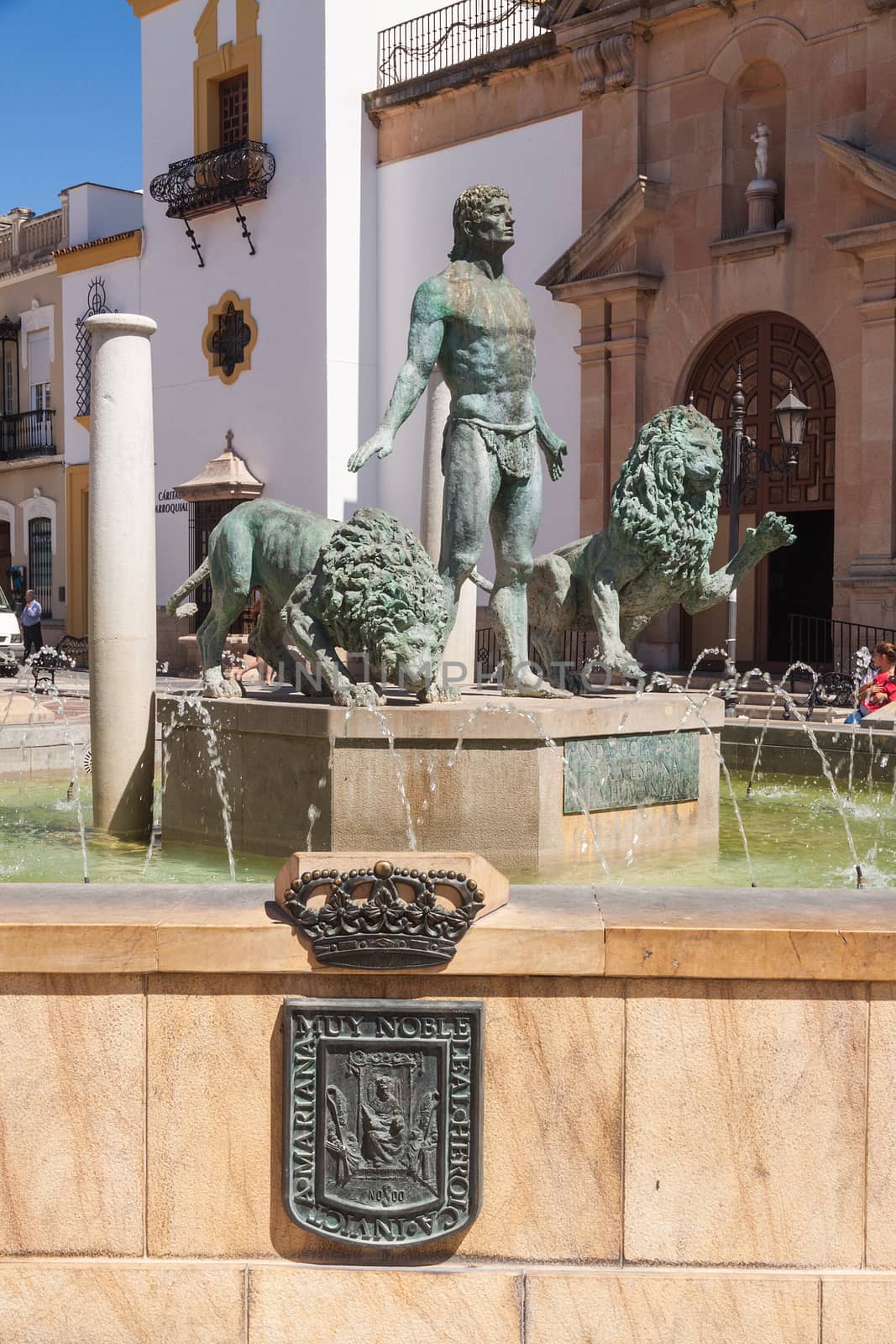 Fountain on Socorro square in Ronda, Spain by serpl