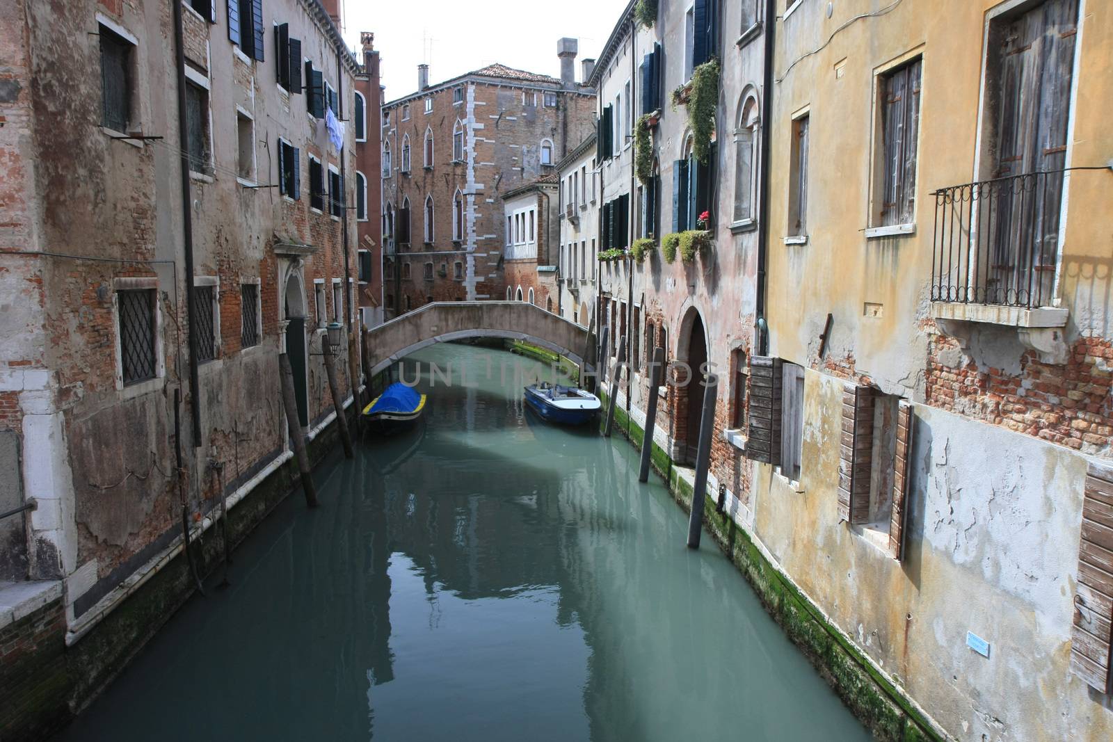 One of the side channels in Venice,Italy
