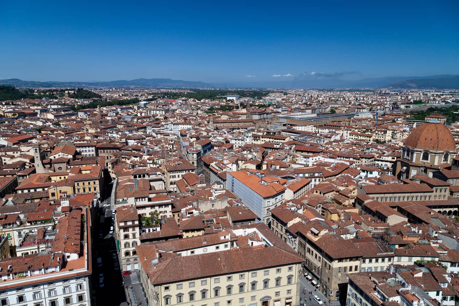 view of florence from bell tower on the  Piazza del Duomo