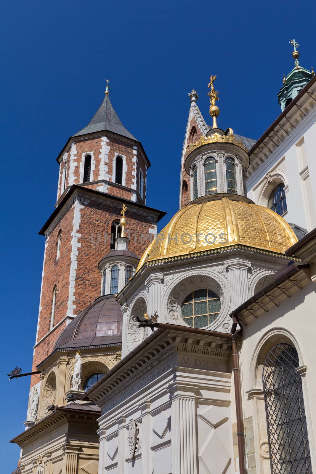 wawel cathedral on wawel hill in old town of cracow in poland