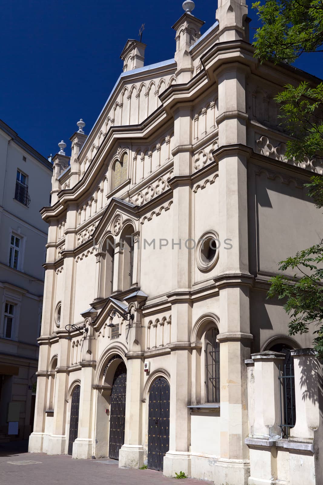 tempel synagogue in distric of krakow kazimierz in poland on miodowa street