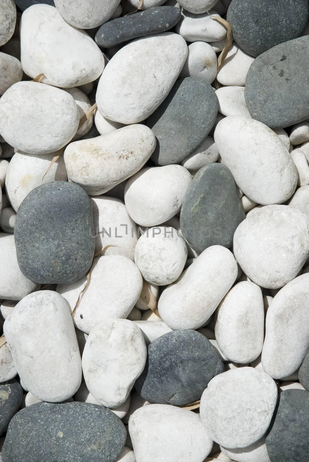 Two tone Pebbles used as part of a display