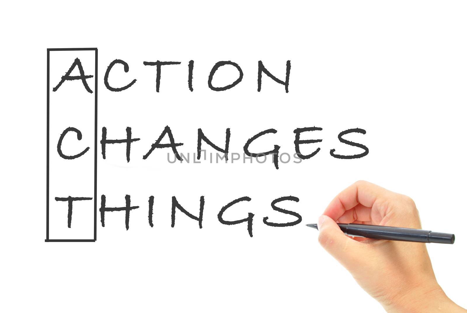Action changes things spelling the word act 