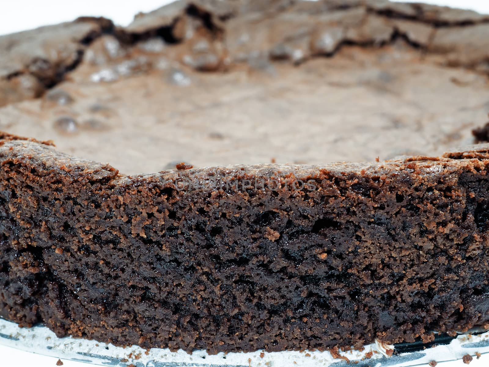 Closeup of a fresh made chocolate cake
