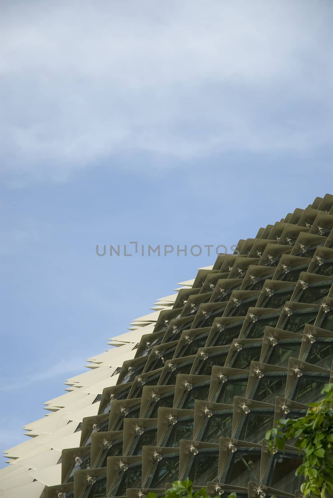 Modern architectural building in Singapore City State