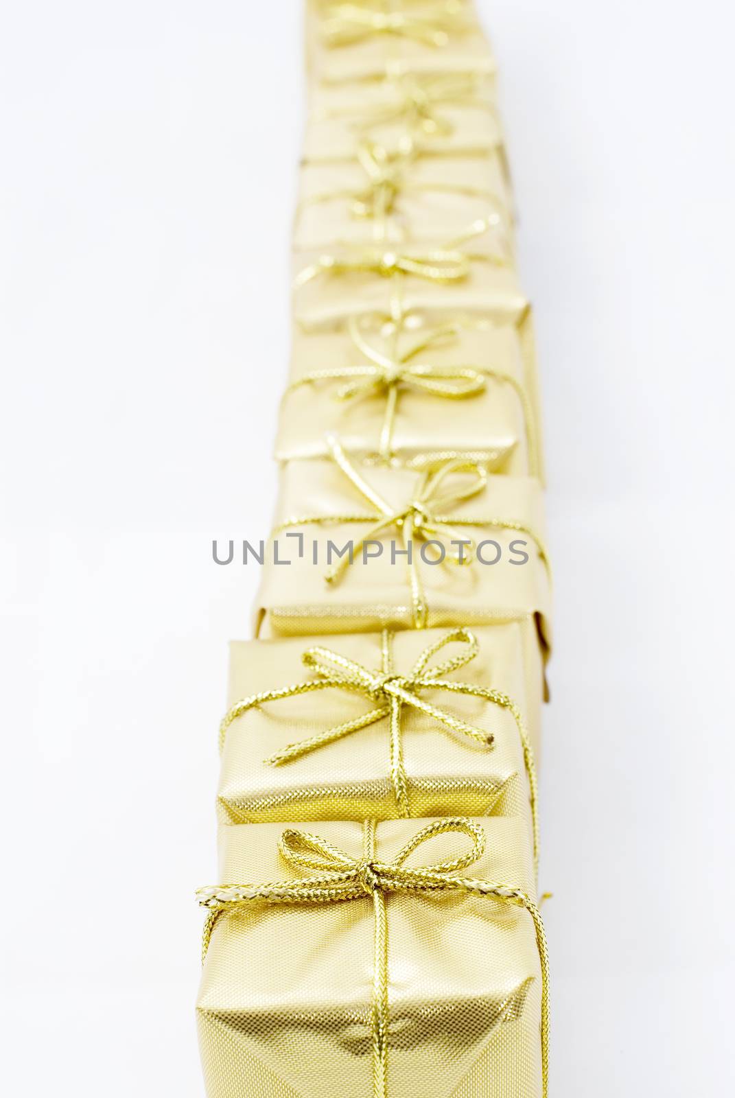 Modern, bright and shiny Christmas decorations on white background