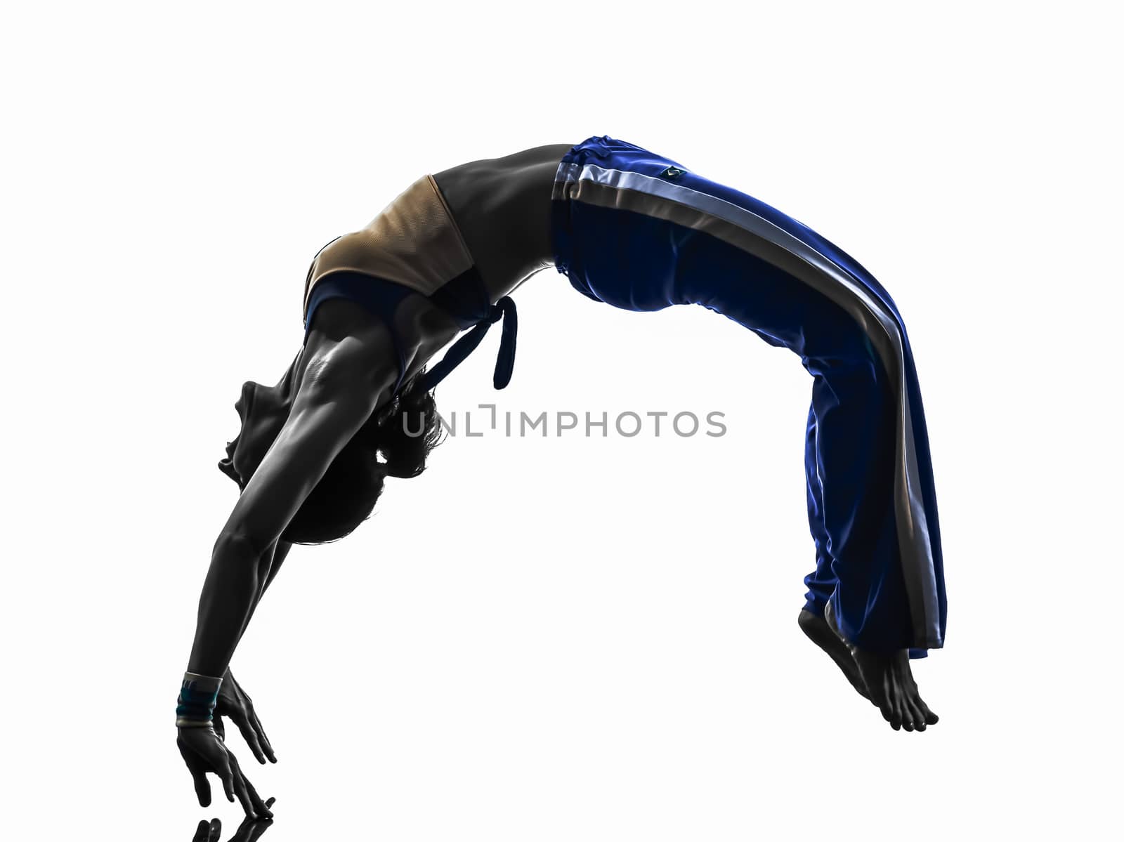 woman capoeira backflip dancer dancing silhouette by PIXSTILL