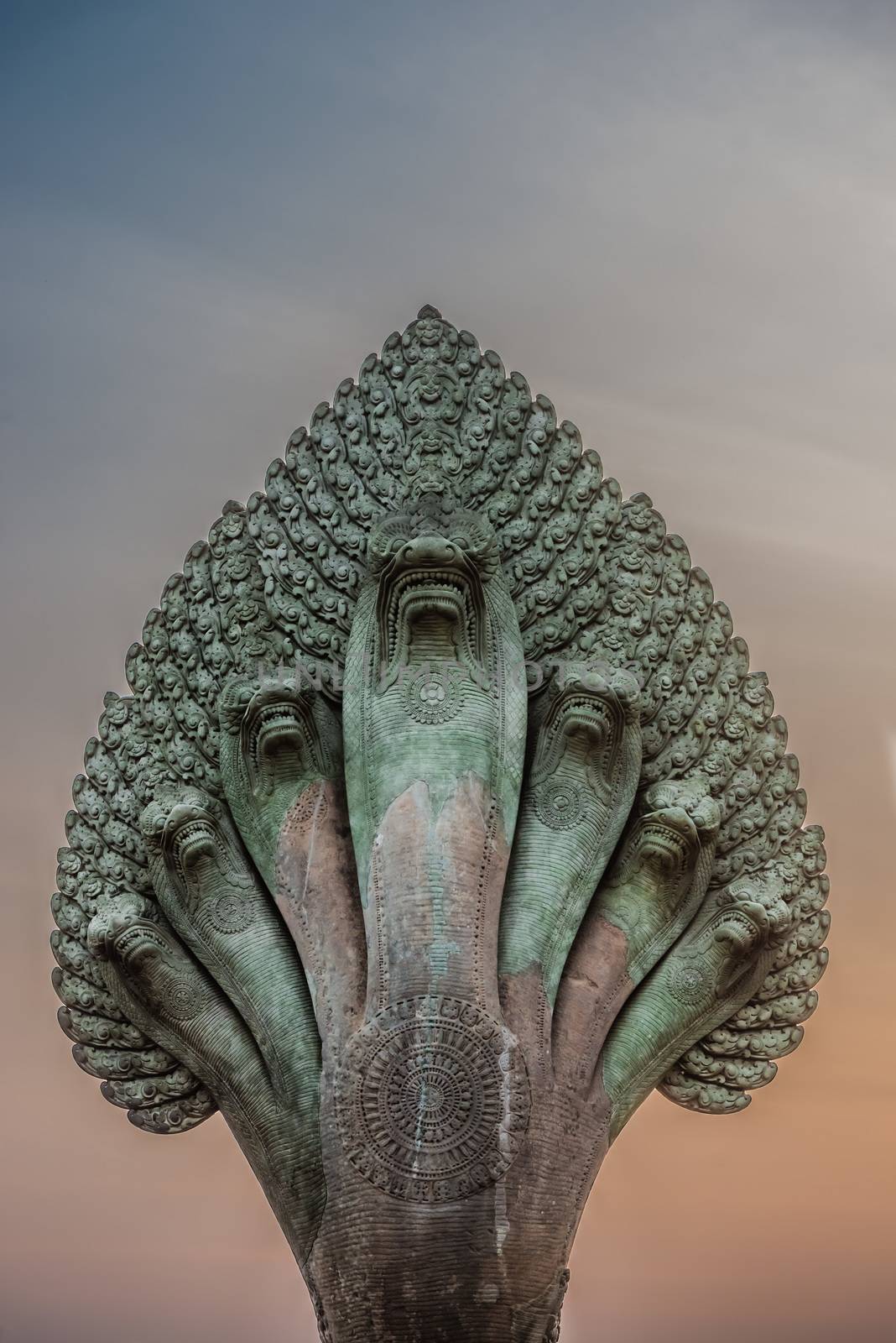 mucalinda statue snake angkor wat cambodia by PIXSTILL
