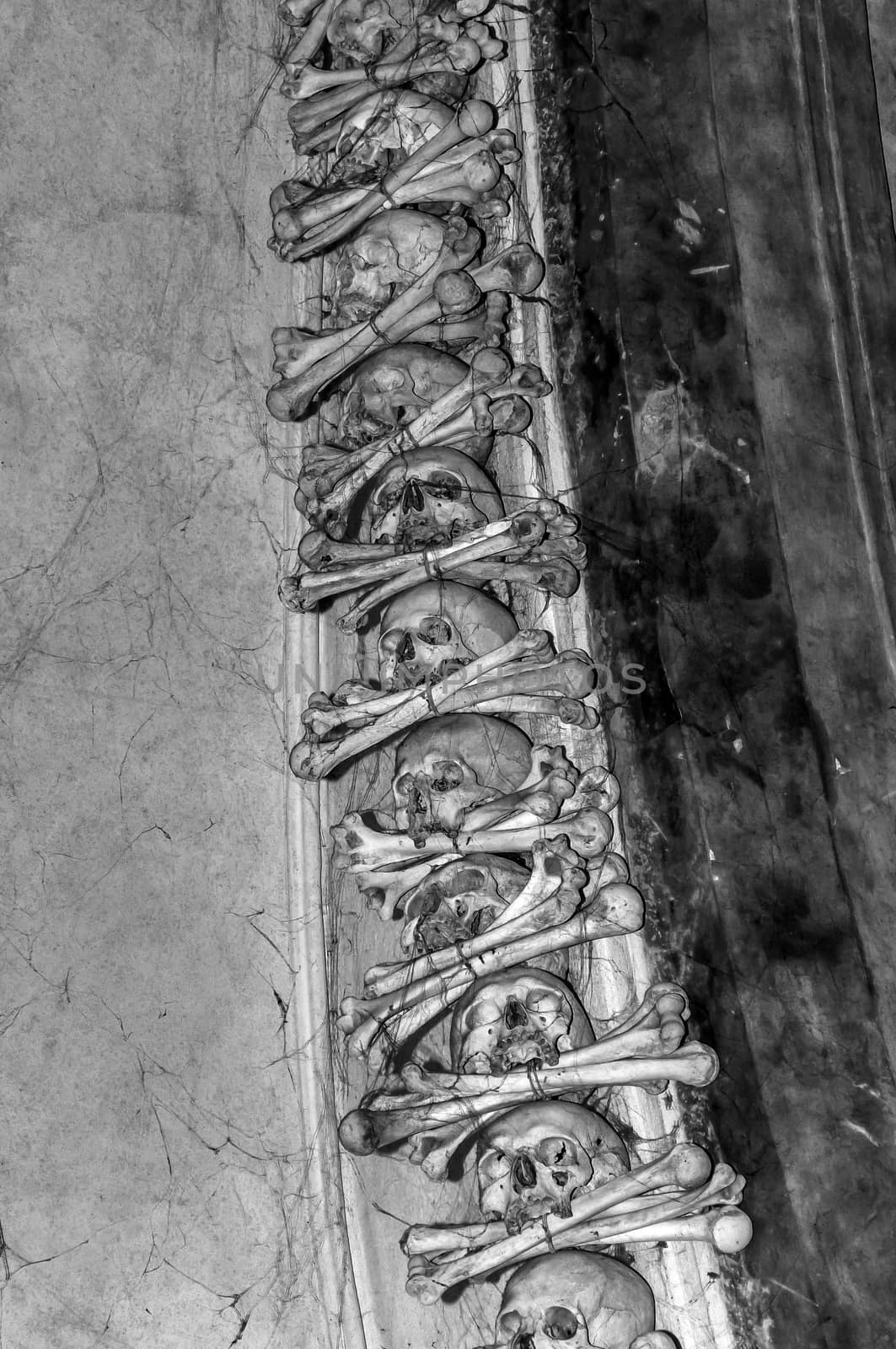 Human bones at the Kutna Hora ossuary, Czech Republic.