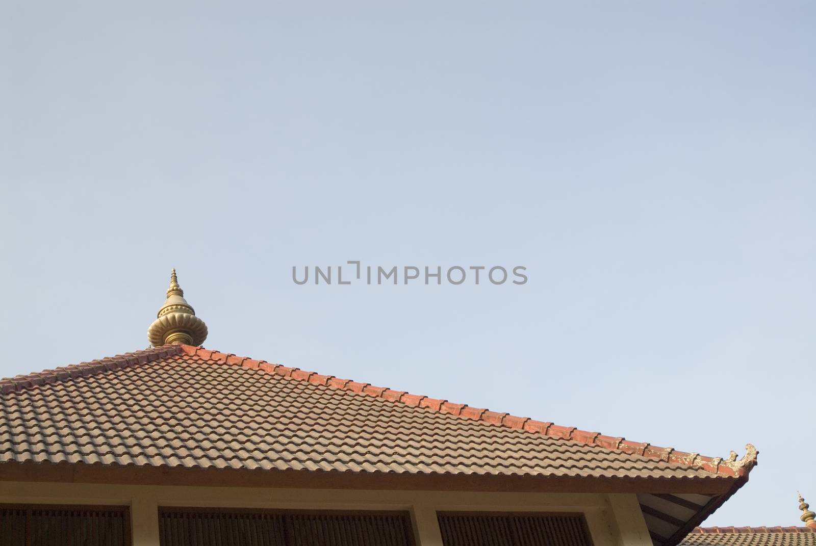 An Oriental Roof on a temple