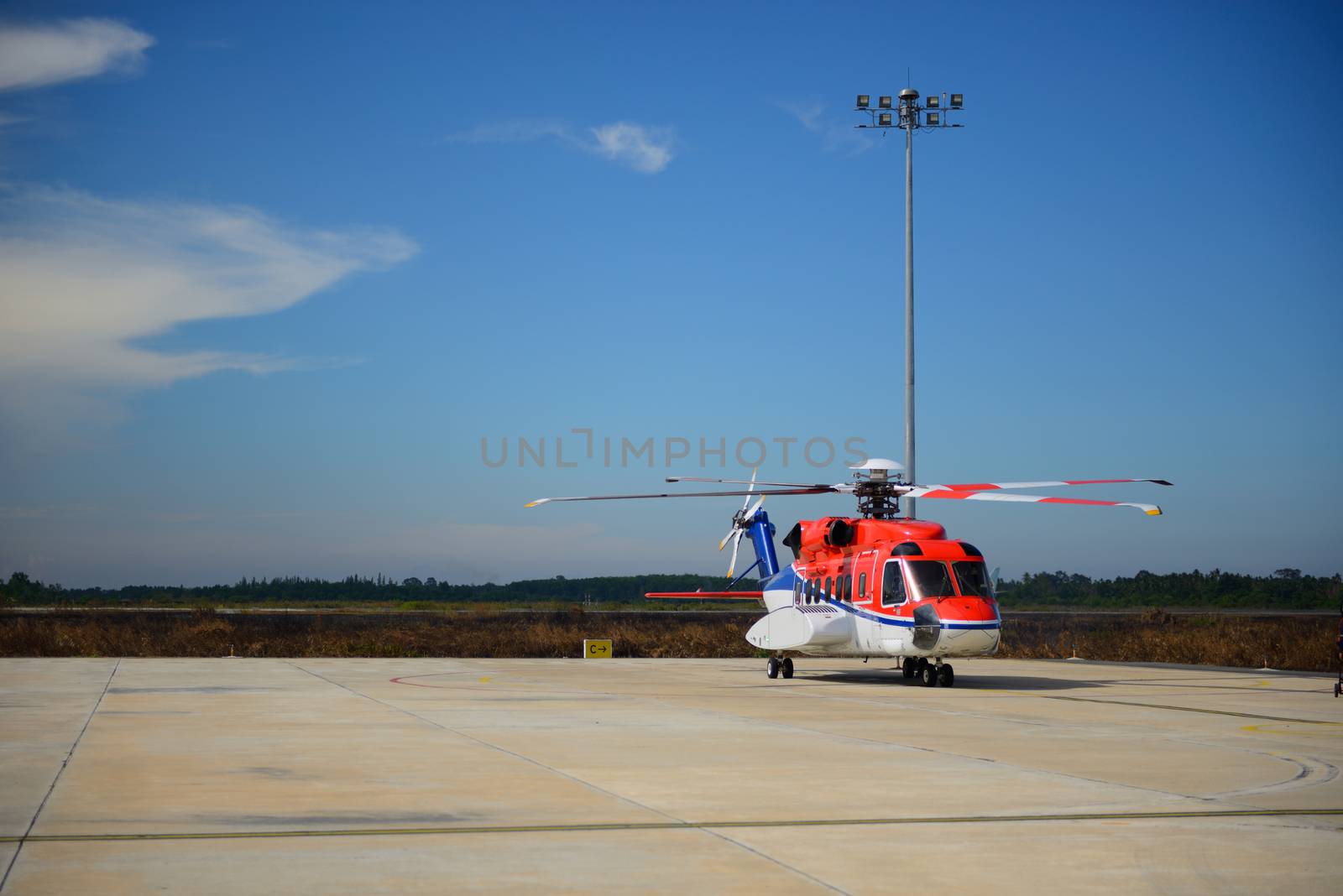 offshore helicopter park on the apron