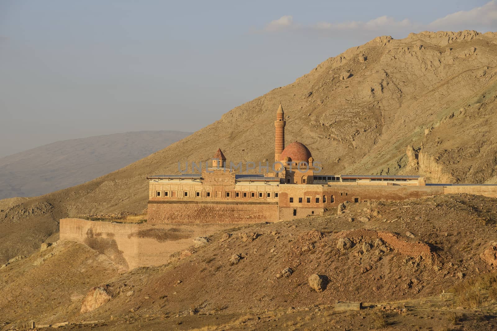 Ishak Pasha Palace (Constructed in 1685) is a semi-ruined palace located in the Dogubeyazit district of Agri province of Turkey.