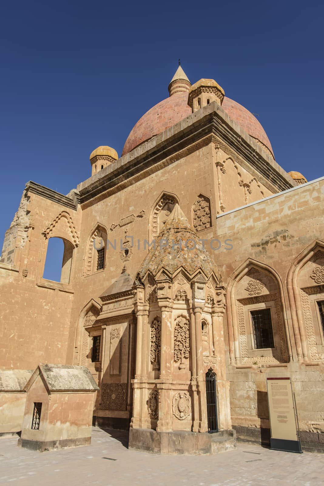 Ishak Pasha Palace (Constructed in 1685) is a semi-ruined palace located in the Dogubeyazit district of Agri province of Turkey.