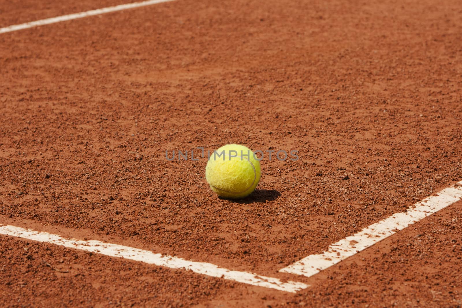 Tennis court and ball