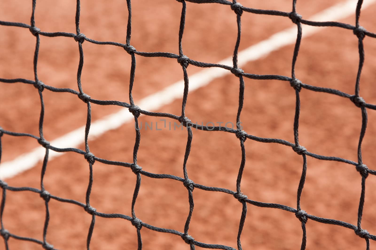 Tennis court, lines and net