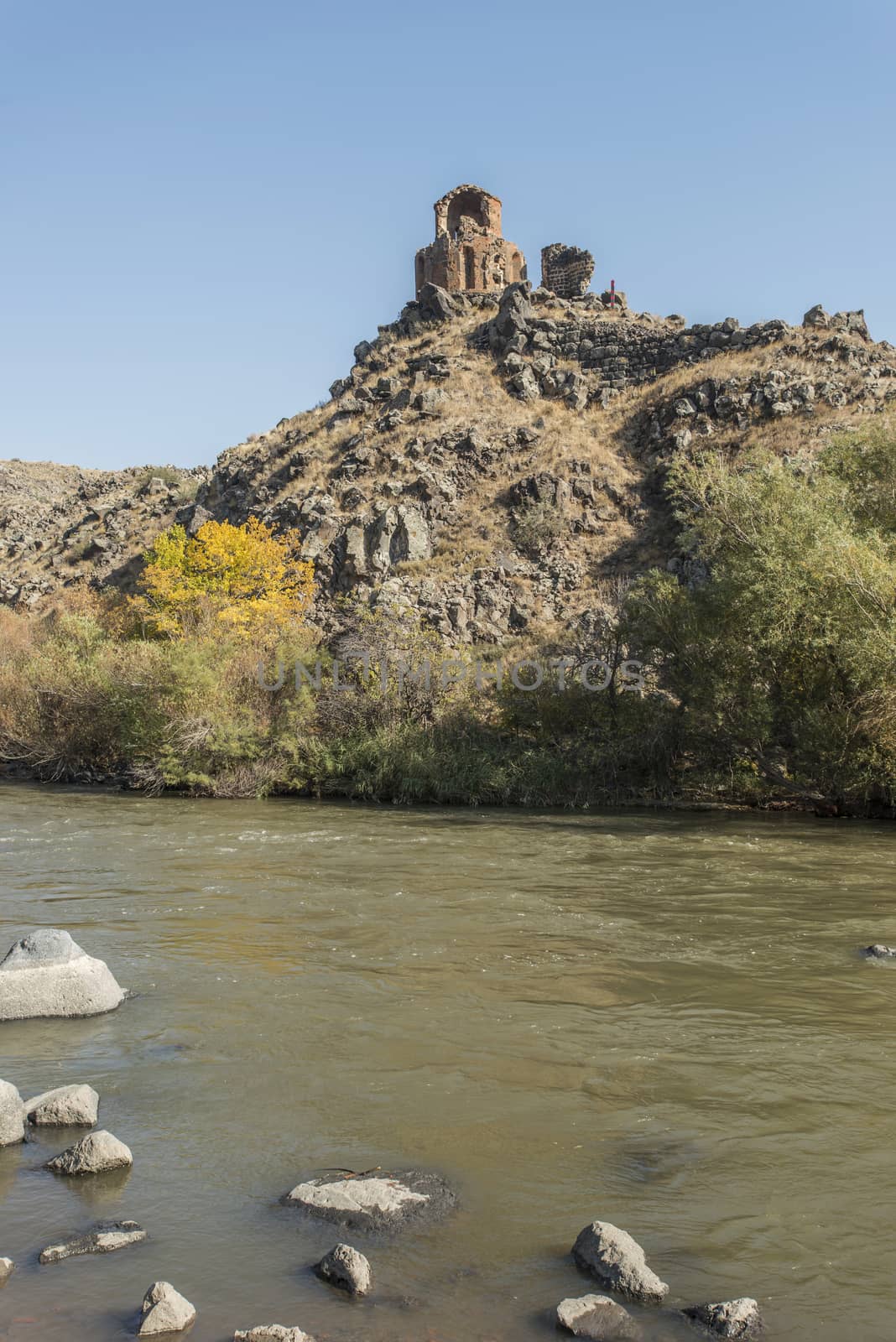 Ani is a ruined and uninhabited medieval Armenian city-site situated in the Turkish province of Kars, near the border with Armenia. Armenian chroniclers such as Yeghishe and Ghazar Parpetsi first mentioned Ani in the 5th century AD.