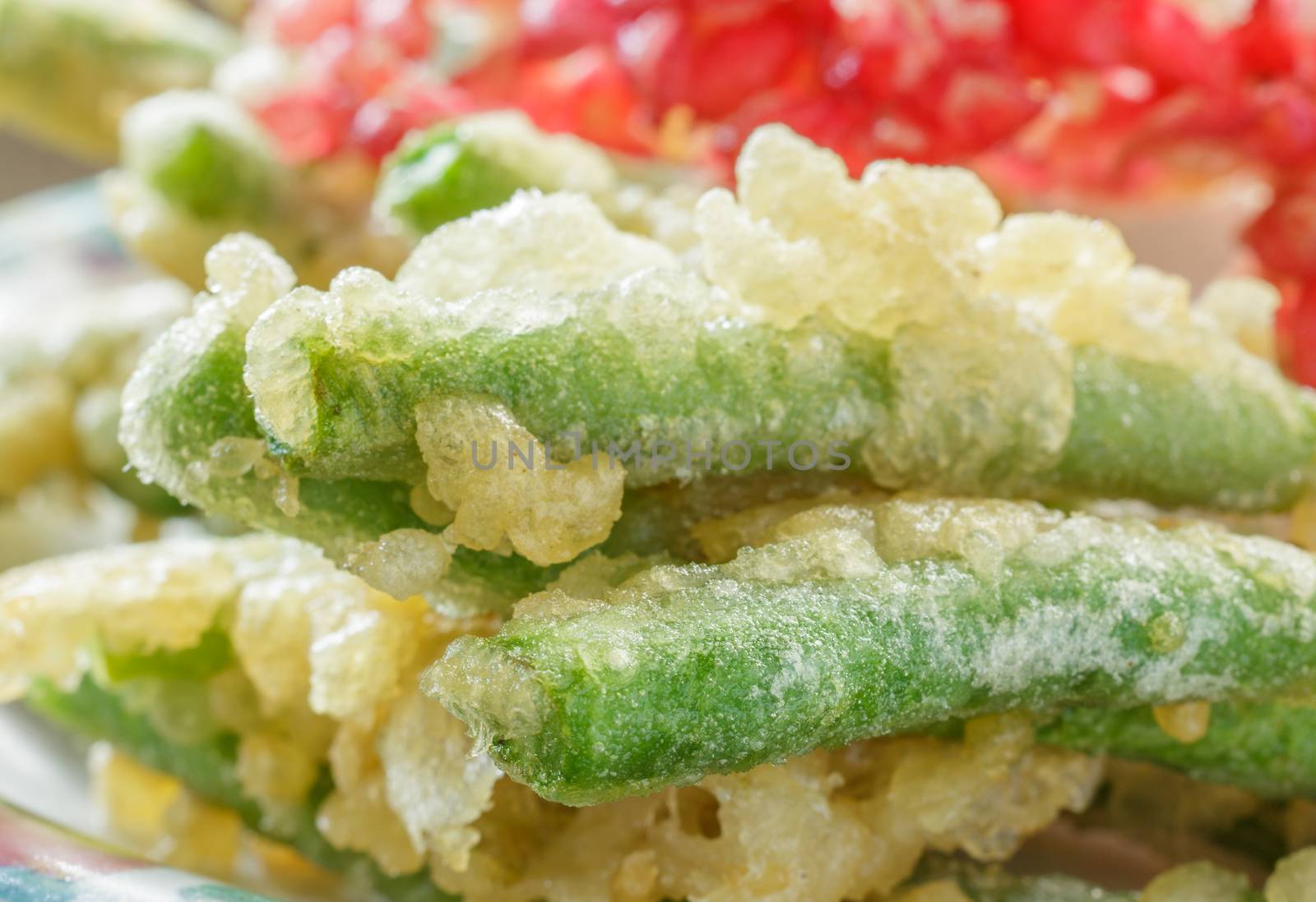 Japanese tempura with fresh vegetables fried