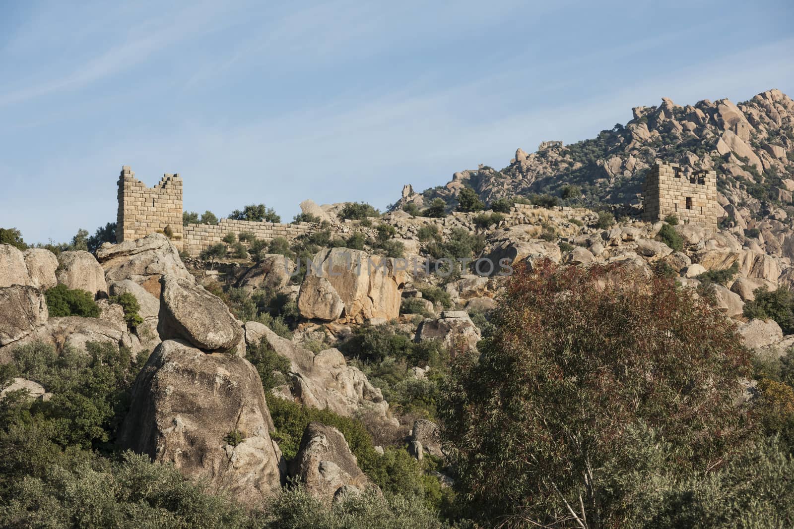 Lake Bafa Nature Park in Turkey, near Aegean Sea. Ancient Greek city Heraclea ruins can be seen all around the lake. 