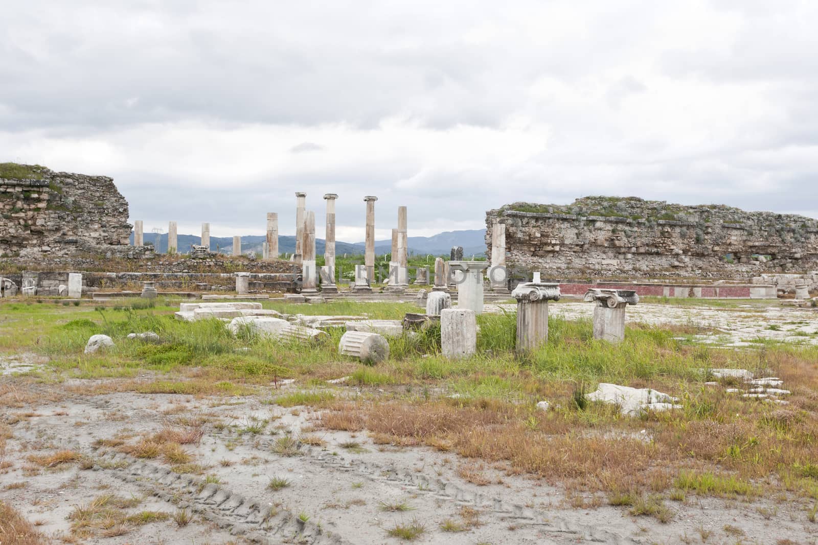 Ancient Roman ruins in Magnesia, Turkey.