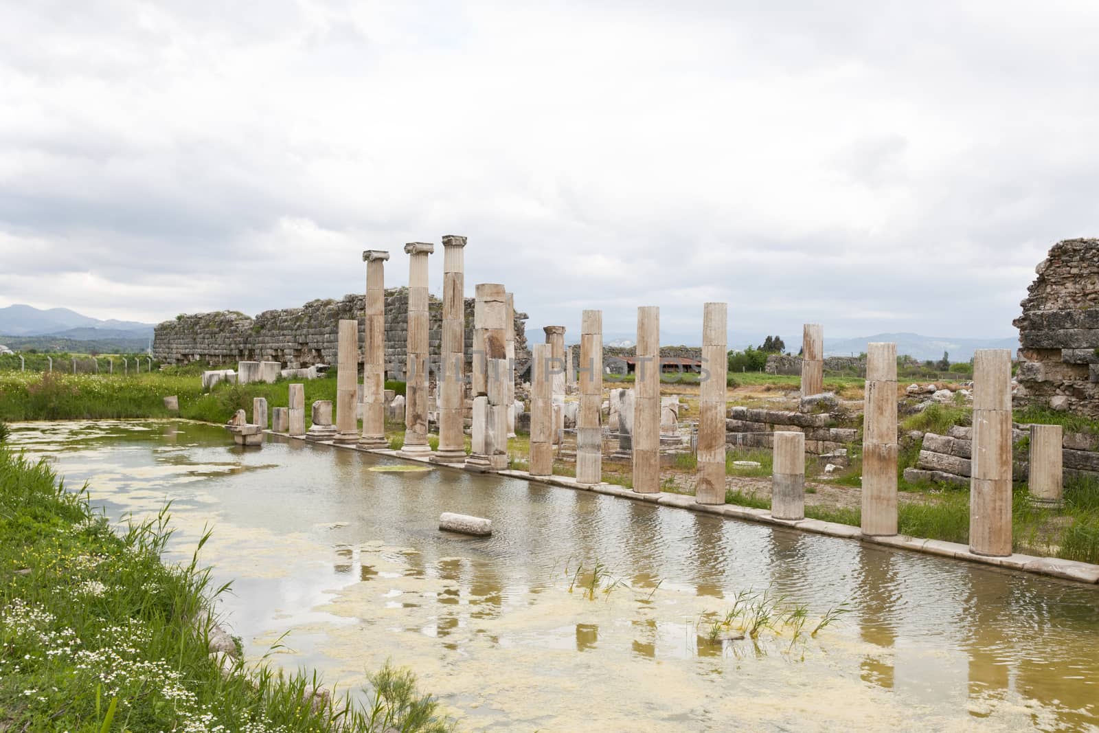 Ancient Roman ruins in Magnesia, Turkey.