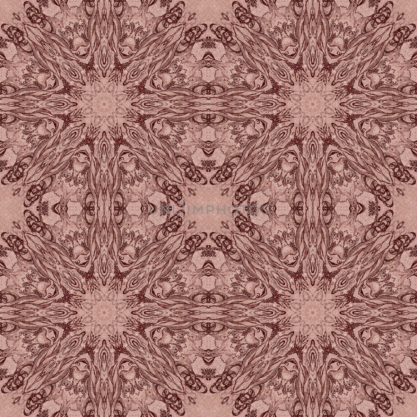 Seamless artistic background, abstract graphic pattern on vintage linen canvas