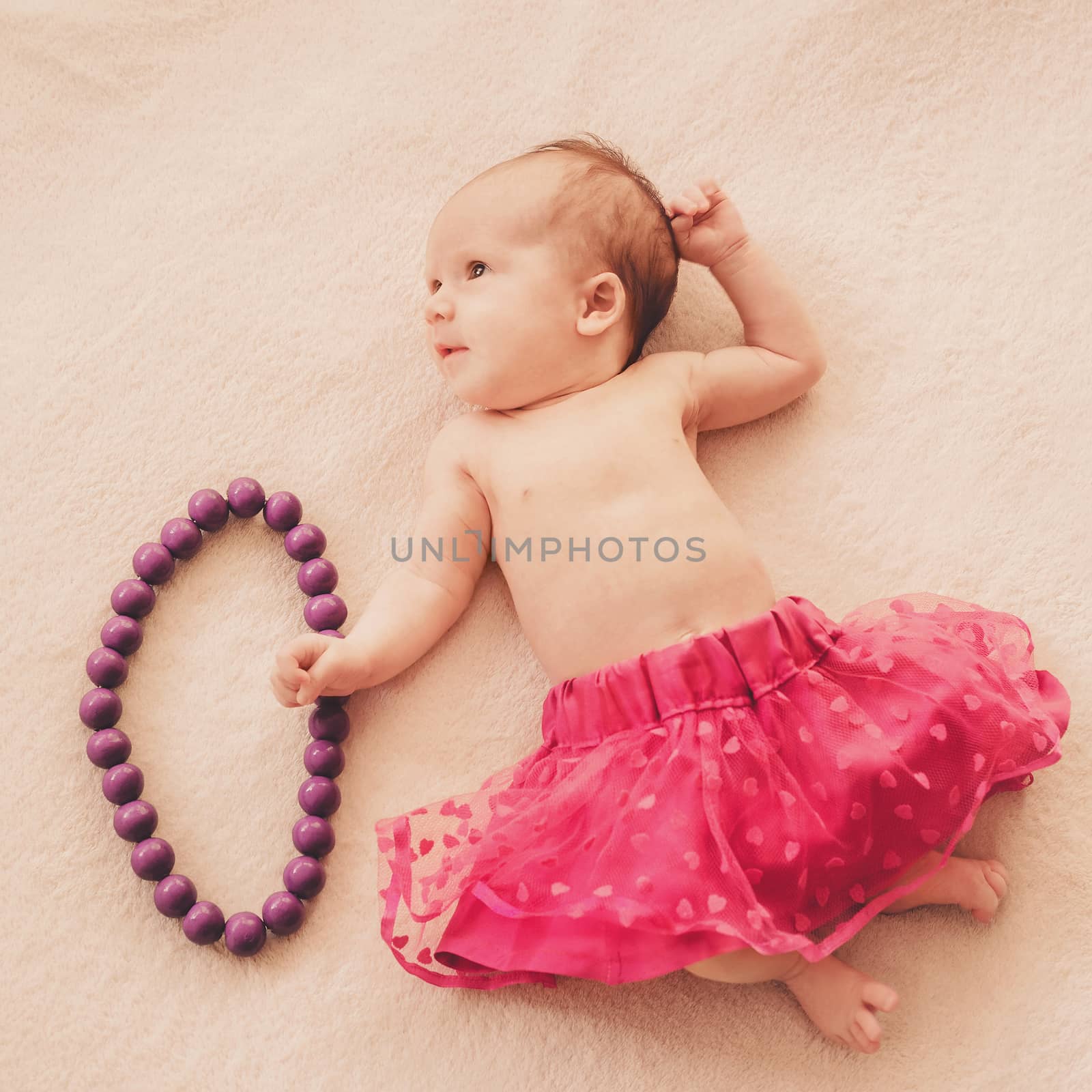 newborn baby girl in skirt by zhu_zhu