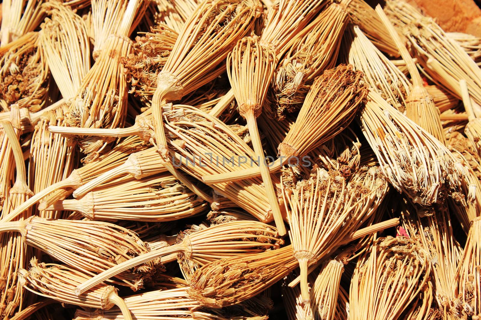Spices and herbs on oriental market